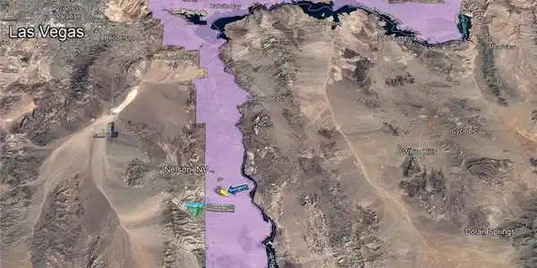 Image 2: Aerial showing subject property within Lake Mead N