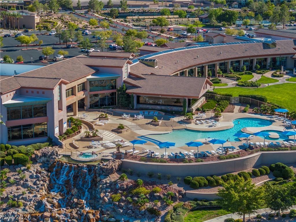 Image 2: An aerial perspective reveals a resort-style oasis