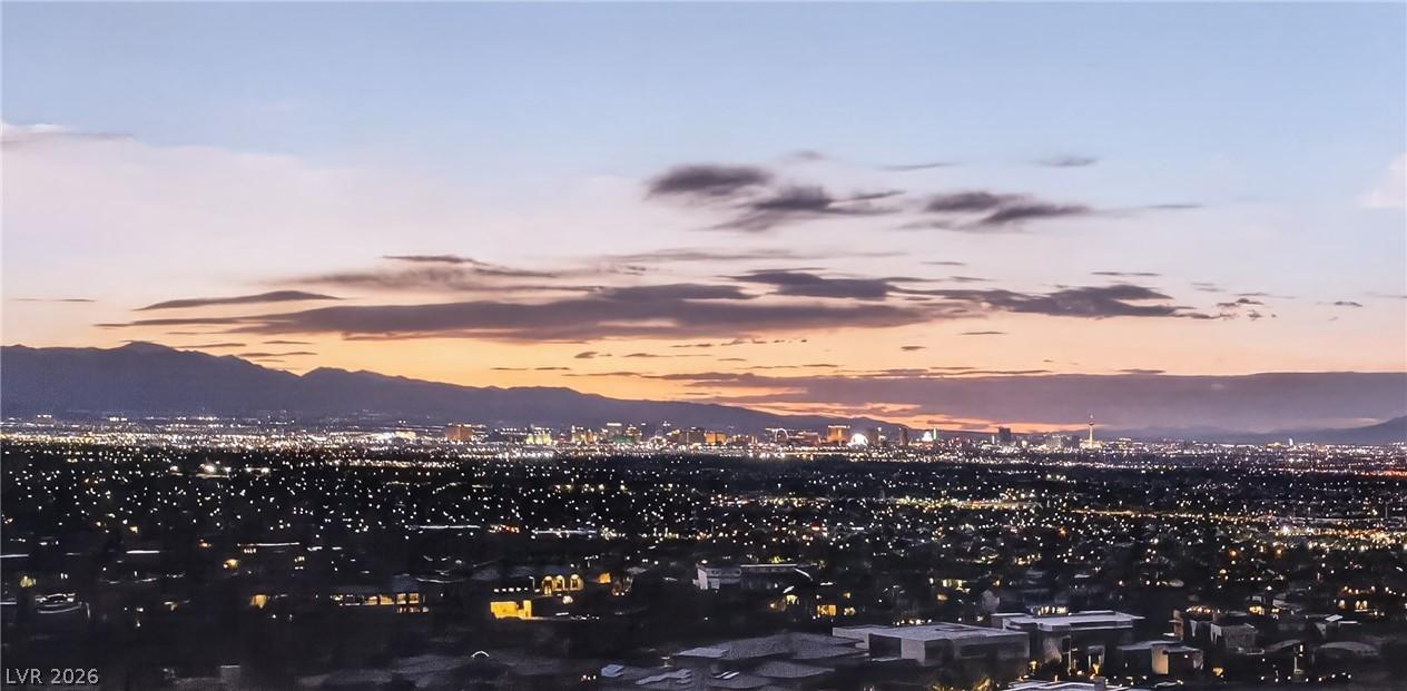 Image 2: City lights stretch towards distant mountains unde