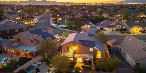 Image 3: An aerial perspective reveals a vibrant neighborho