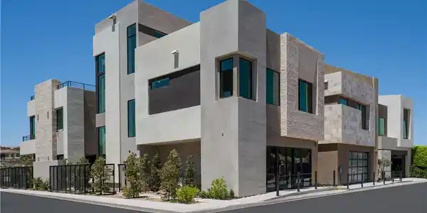 Image 2: Modern architecture defines this urban corner prop