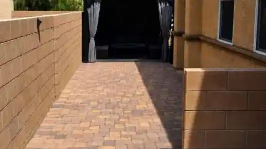 Image 2: An inviting stone-paved walkway leads directly to