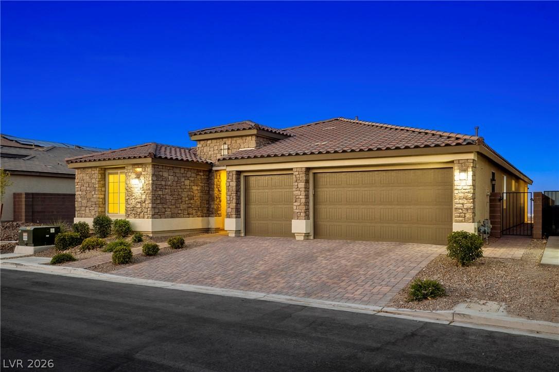 Image 3: A striking exterior features a tiled roof and a pa