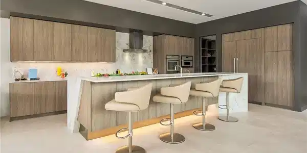 Image 3: A sleek modern kitchen offers streamlined cabinetr