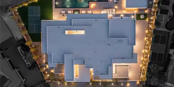 Image 4: An aerial perspective reveals a modern architectur
