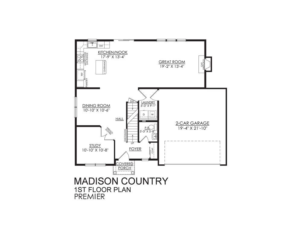 Image 2: A clear floor plan outlines the main level's thoug