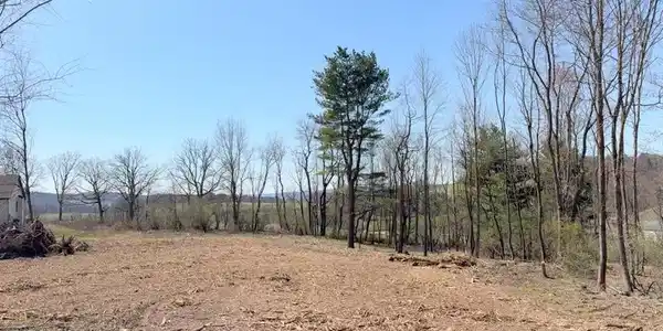 Image 4: A cleared building lot awaits your new home, borde