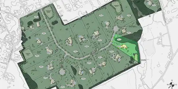 Image 3: An illustrated site plan details the neighborhood