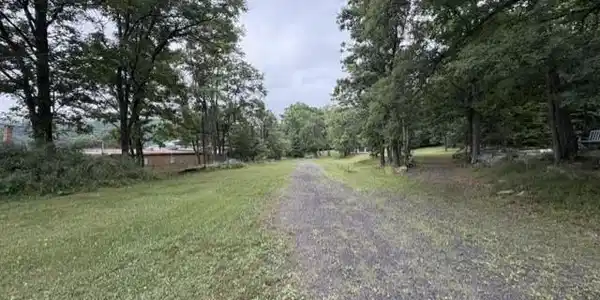 Image 3: A long, verdant driveway cuts through an establish