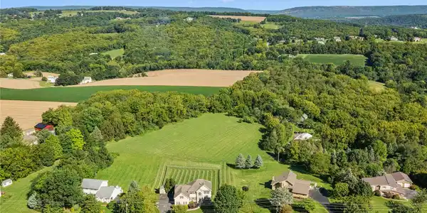 Image 4: Rolling green hills and dense woodlands frame this