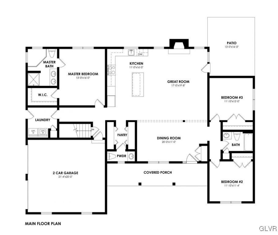 Image 3: Estate Ranch floor plan example.