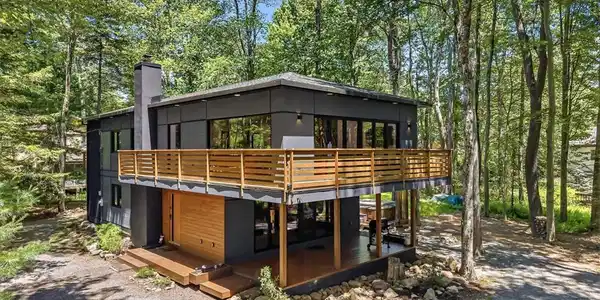 Image 2: Modern architecture in a tranquil, wooded setting
