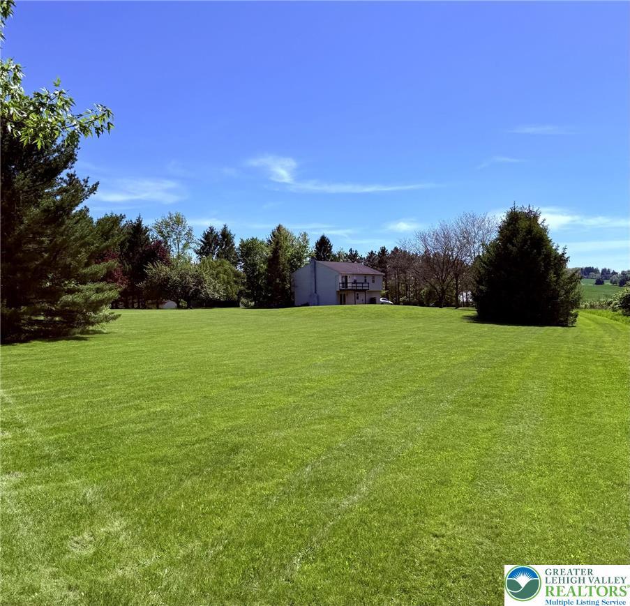 Image 4: Expansive green yard with mature trees surrounds t