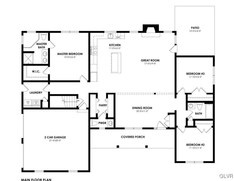 Image 3: Estate Ranch floor plan example.