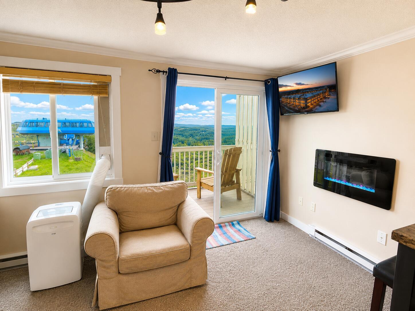 Image 3: tv & fireplace