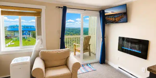 Image 3: tv & fireplace