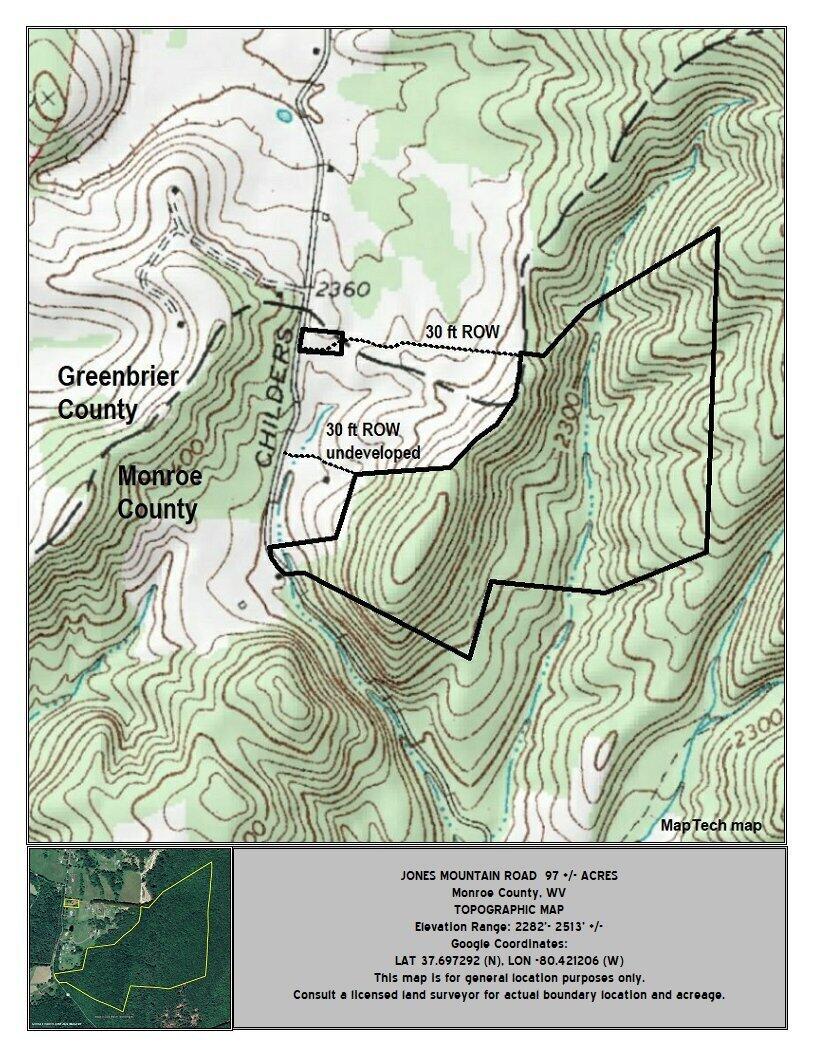 Image 4: Jones Mtn Rd 97 Ac topographic map