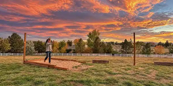 Image 3: Enjoy the Colorado sunsets while overlooking the private backyard and enjoy your very own horseshoe pit. Image 3: Enjoy the Colorado sunsets while overlooking the private backyard and enjoy your very own horseshoe pit.