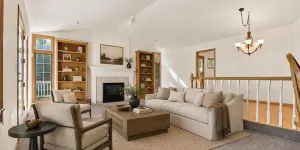 Image 4: virtually staged family room Image 4: virtually staged family room