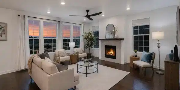Image 4: Expansive views from this large wall of windows in the living room.
