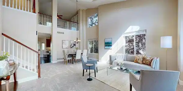 Image 3: From front entrance, living room and dining room