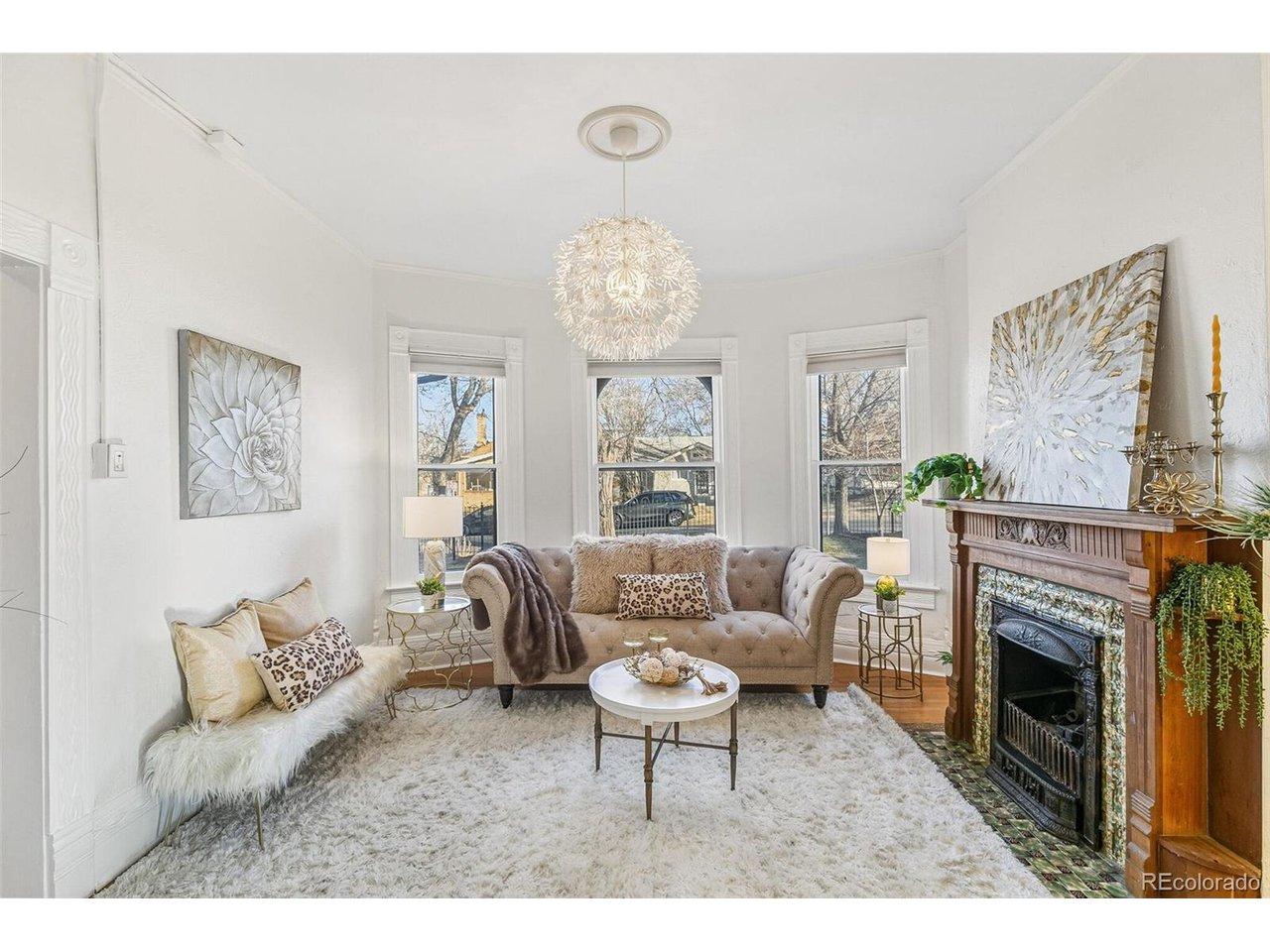 Image 4: Formal Living Room Original Wood Floors, Gentle Bay Window