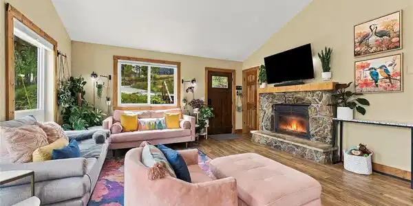 Image 2: Living room w/ gas log fireplace Image 2: Living room w/ gas log fireplace