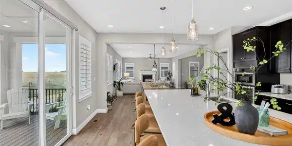 Image 3: Covered deck is adjacent to oversized kitchen Image 3: Covered deck is adjacent to oversized kitchen