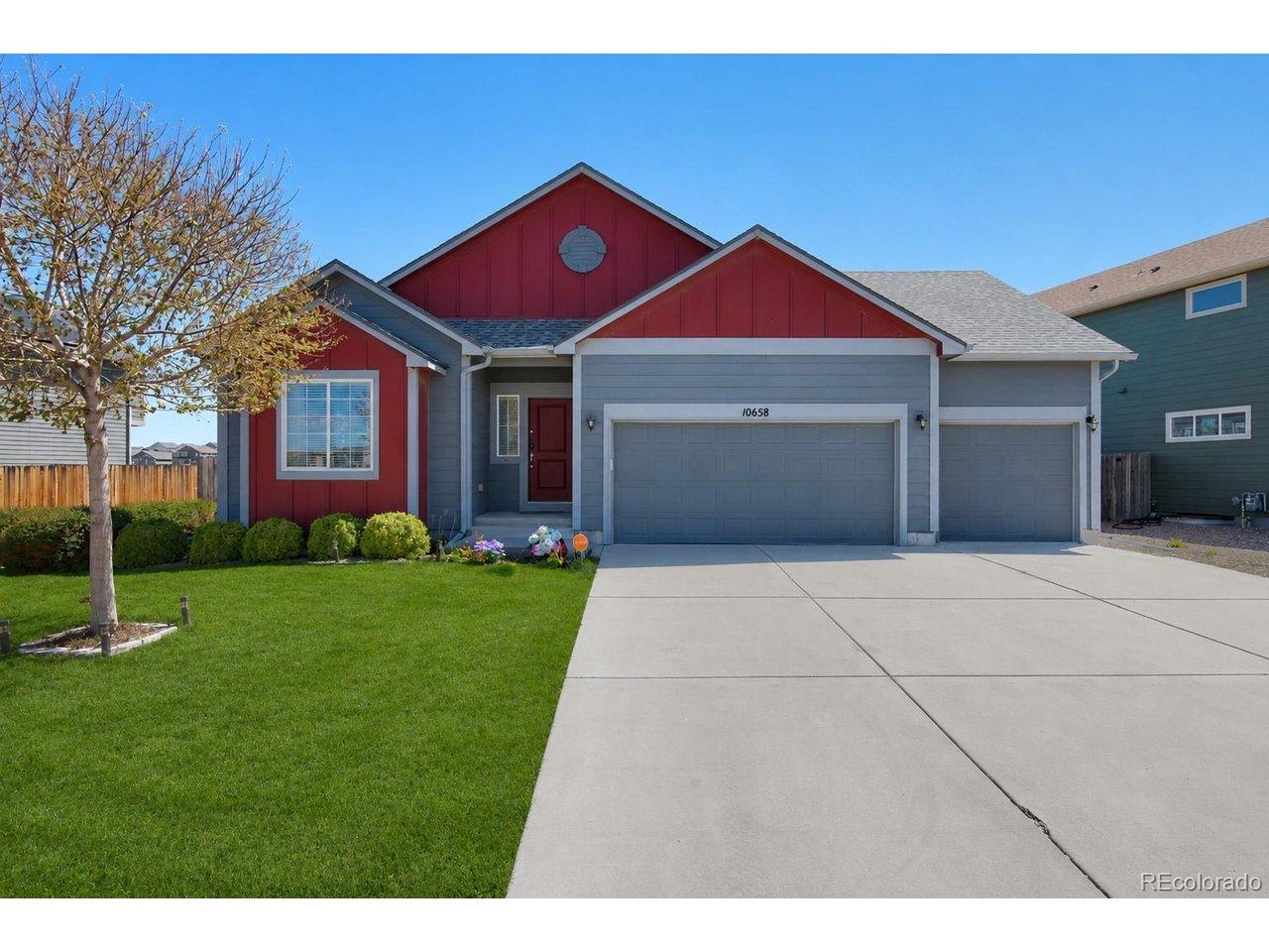 Image 1: Contemporary ranch-style home featuring a striking red and gray exterior Image 1: Contemporary ranch-style home featuring a striking red and gray exterior