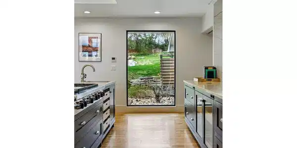 Image 4: Renovated kitchen oriented to the view Image 4: Renovated kitchen oriented to the view