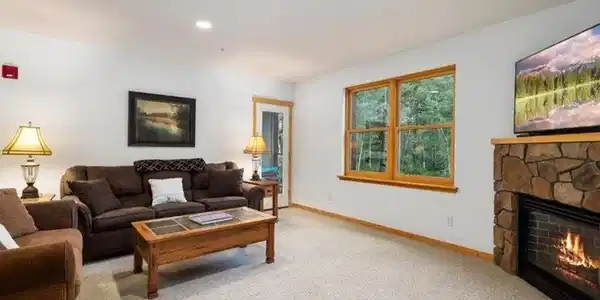 Image 4: Living area with gas fireplace