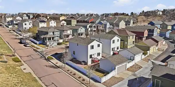 Image 4: Aerial view of the home, front, and side yards. Image 4: Aerial view of the home, front, and side yards.