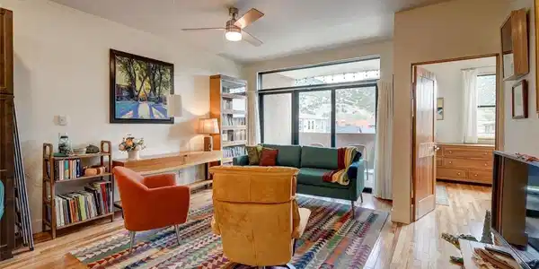 Image 4: Beautiful living space.  Hardwood floors.