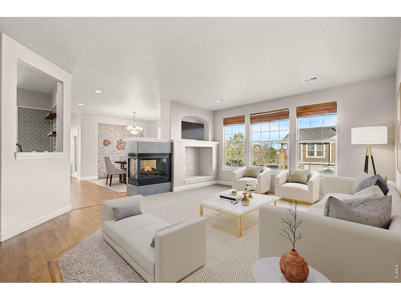 Image 4: Virtually Staged Great Room with view to the dining room Image 4: Virtually Staged Great Room with view to the dining room