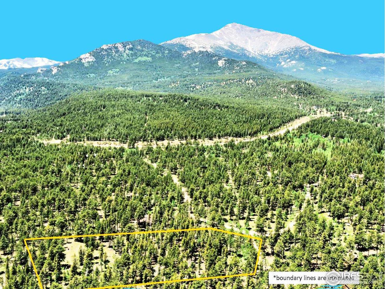 Image 3: 246 Tahosa Park South: Approximate boundary lines with aerial view looking toward Rocky Mountain National Park.