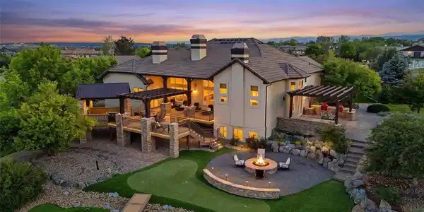 Image 2: Aerial estate view: A rare aerial perspective of this exceptional Spruce Meadows estate.