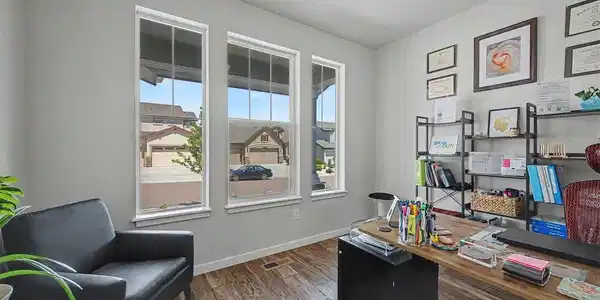 Image 4: A private office is located adjacent to the front foyer. Image 4: A private office is located adjacent to the front foyer.