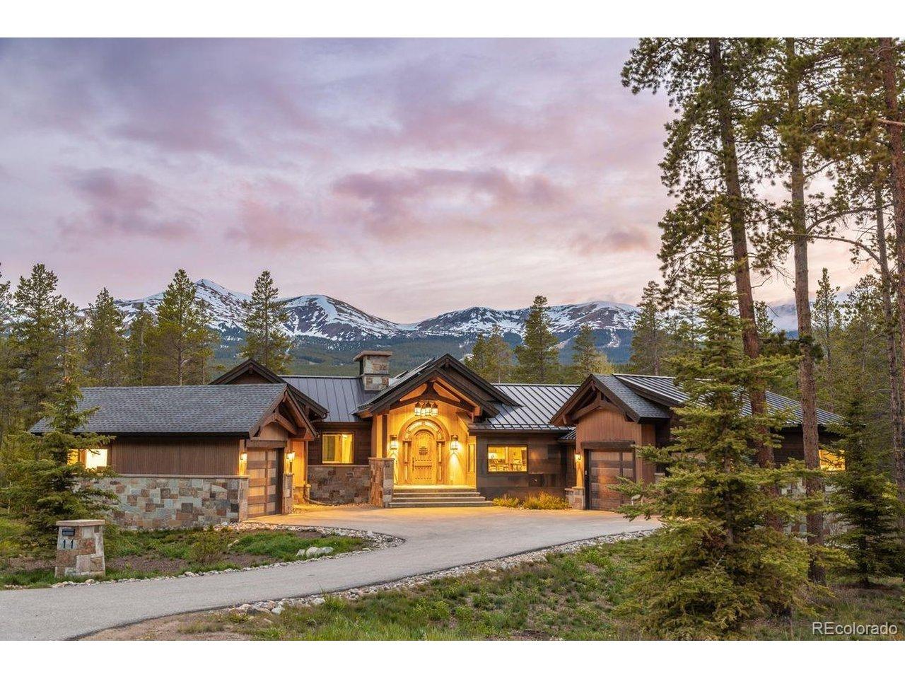 Image 2: Grand mountain estate with panoramic Tenmile Range views, a dramatic illuminated entry, and a coveted end-of-street setting surrounded by mature pines and Colorado beauty. Image 2: Grand mountain estate with panoramic Tenmile Range views, a dramatic illuminated entry, and a coveted end-of-street setting surrounded by mature pines and Colorado beauty.