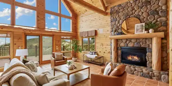 Image 4: Soothing fireplace and views! Image 4: Soothing fireplace and views!