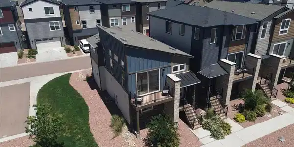 Image 4: Aerial view of xeriscaped side yard. Image 4: Aerial view of xeriscaped side yard.