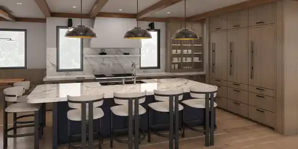 Image 3: Gourmet chef's kitchen with overside island, designer finishes and top-of-the-line appliances. Image 3: Gourmet chef's kitchen with overside island, designer finishes and top-of-the-line appliances.