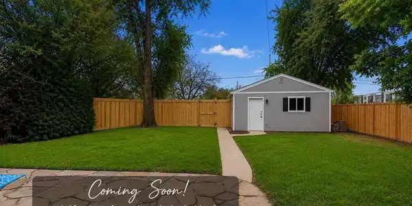 Image 4: AI generated photo of the approximate look of future privacy fence along back side of yard. Image 4: AI generated photo of the approximate look of future privacy fence along back side of yard.