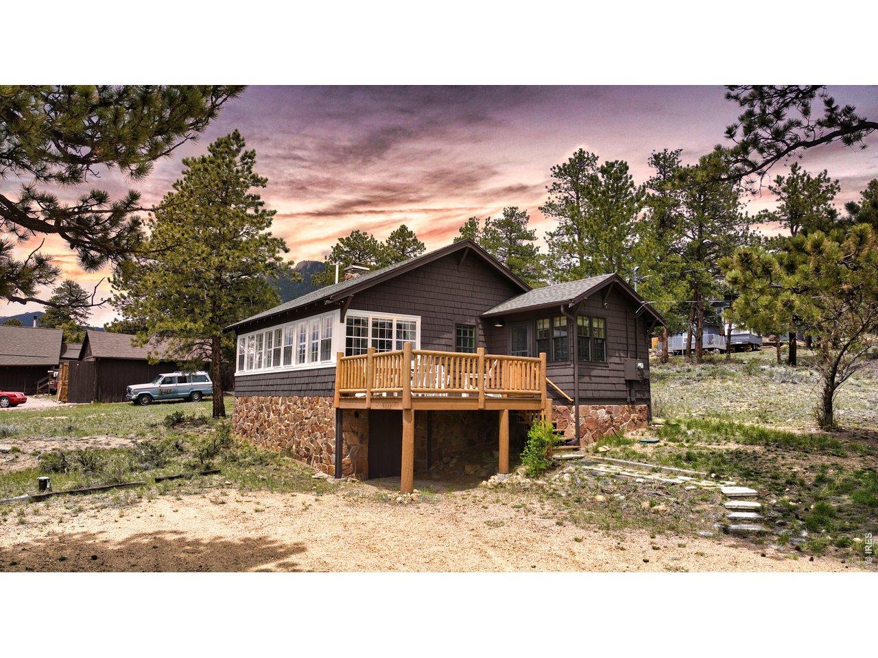 Image 2: 1930 Historic Rustic Cabin in coveted High Drive Area of Estes Park. This is the Main Cabin. (Additional 2-story Bunkhouse not shown.) Image 2: 1930 Historic Rustic Cabin in coveted High Drive Area of Estes Park. This is the Main Cabin. (Additional 2-story Bunkhouse not shown.)