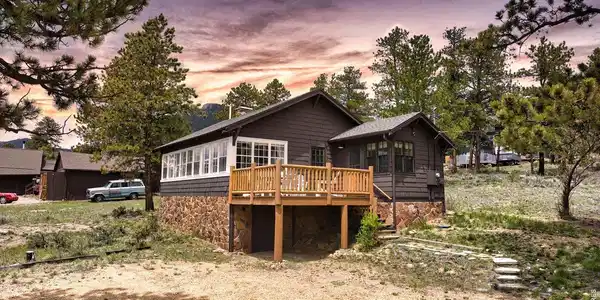 Image 2: 1930 Historic Rustic Cabin in coveted High Drive Area of Estes Park. This is the Main Cabin. (Additional 2-story Bunkhouse not shown.) Image 2: 1930 Historic Rustic Cabin in coveted High Drive Area of Estes Park. This is the Main Cabin. (Additional 2-story Bunkhouse not shown.)