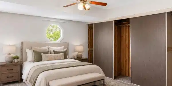 Image 2: Virtually staged main bedroom