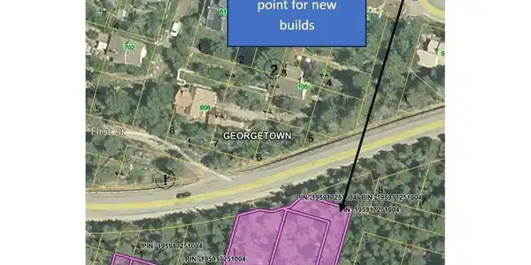 Image 3: Proximity to Water & Sewer. Electrical/Gas are closer.