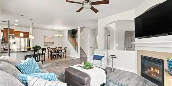 Image 3: Cozy Gas Fireplace * Fresh New Flooring * Abundant Natural Light * Open-Concept Living Image 3: Cozy Gas Fireplace * Fresh New Flooring * Abundant Natural Light * Open-Concept Living