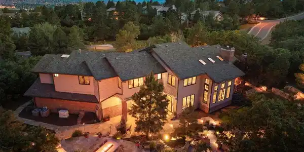 Image 2: Enjoy this backyard oasis, aerial view at dusk Image 2: Enjoy this backyard oasis, aerial view at dusk