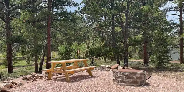 Image 3: Well graveled firepit & picnic area. Image 3: Well graveled firepit & picnic area.