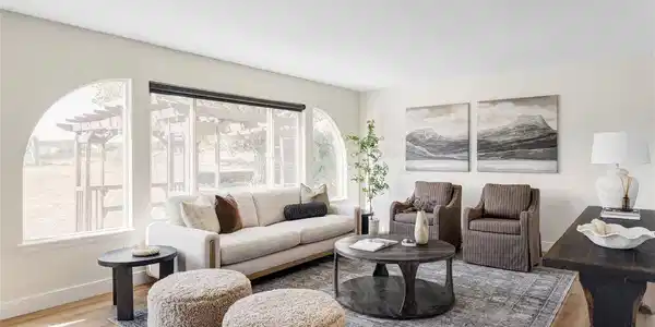 Image 3: Family room off of the large kitchen. Stunning views of the open space. Image 3: Family room off of the large kitchen. Stunning views of the open space.